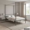 vidaXL Letto a Baldacchino Grigio in Metallo 120x200 cm