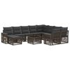 vidaXL Set Divano da Giardino 11 pz Grigio polyrattan