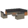 vidaXL Set Divani da Giardino 13 pz con Cuscini Grigio in Polyrattan