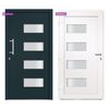 vidaXL Porta d'Ingresso in Alluminio e PVC Antracite 110x210 cm