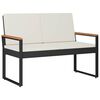 vidaXL Panchina da esterno Nero e Bianco Crema 107 x 61 x 80 cm