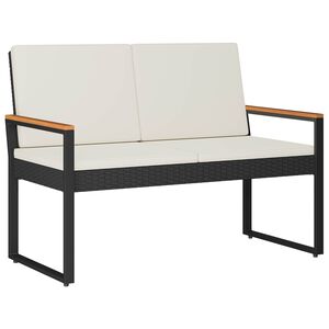 vidaXL Panchina da esterno Nero e Bianco Crema 107 x 61 x 80 cm