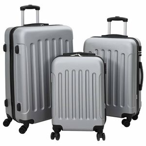 vidaXL Valigia con blocco 3 pz Argento 50 x 31 x 78 cm Plastica ABS