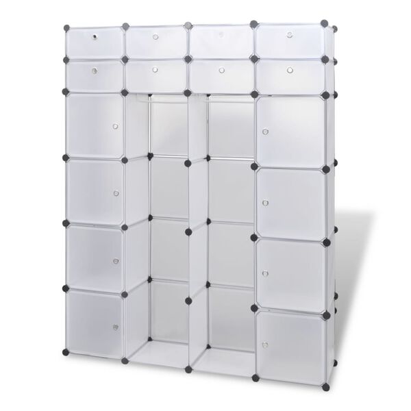 vidaXL Armadietto Modulare 18 Scomparti Bianco 37 x 146 x 180,5 cm