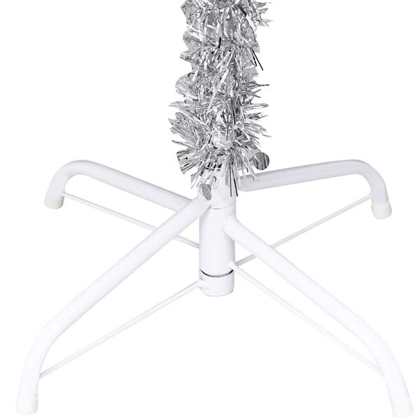 vidaXL Albero di Natale Preilluminato con Palline Argento 180 cm PET