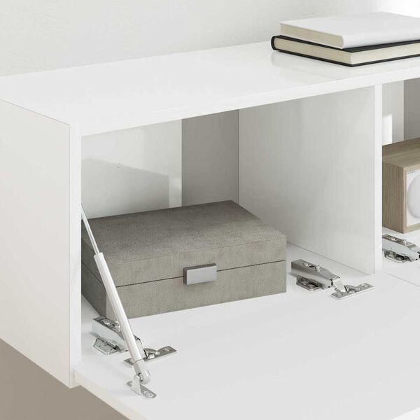 vidaXL Mobile TV da parete 2 pcs Bianco Lucido 98 x 31 x 29,5 cm