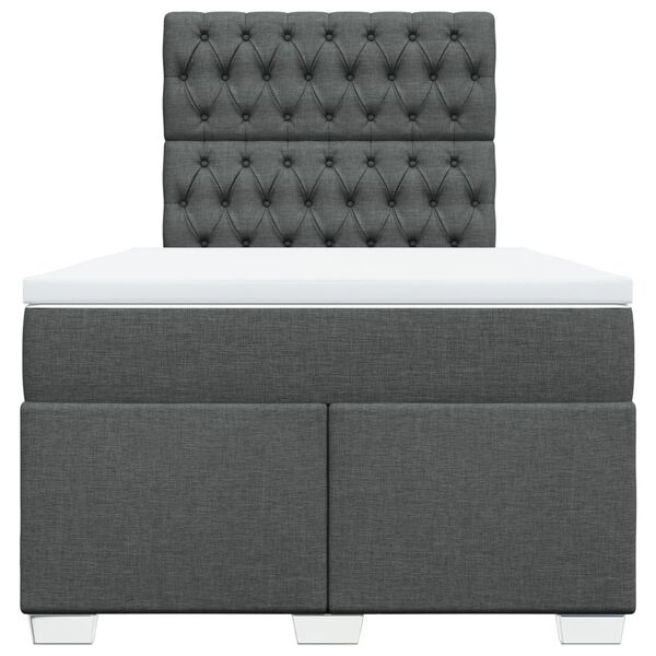 vidaXL Giroletto a Molle con Materasso Grigio Scuro 120x200 cm Tessuto