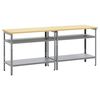 vidaXL Set banco da lavoro 2 pz Beige e grigio