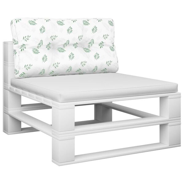 vidaXL Cuscino per Pallet con Motivo a Foglie 80x40x12 cm in Tessuto