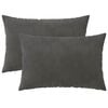 vidaXL Federa 2 pcs HEERLEN Grigio Scuro 50 x 75 cm Velluto