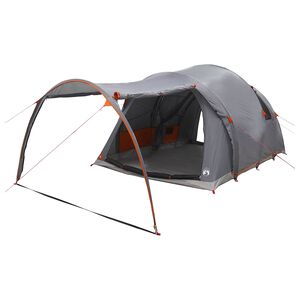 vidaXL Tenda a tunnel 370 x 275 x 210 cm Grigio e arancione