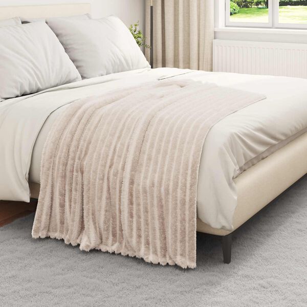 vidaXL Coperta Beige 150 x 130 cm Panno