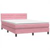 vidaXL Letto a Molle con Materasso e LED Rosa 140x220 cm in Velluto