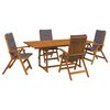 vidaXL Set da pranzo da esterno con ombrellone 6 pz 4-Posti Antracite