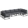 vidaXL Set Divano da Giardino 7 pz Nero Alluminio