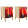 vidaXL Armadio da Notte HEESCH 2 pz Rovere Sonoma 36 x 33 x 50 cm