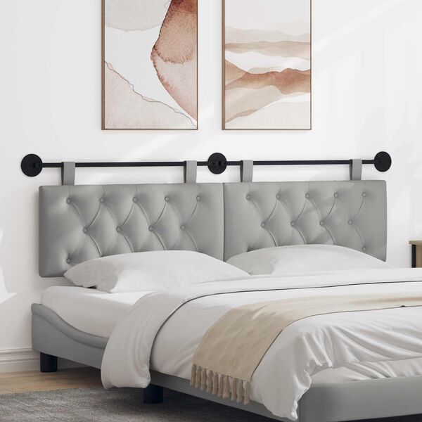 vidaXL Testata appesa Grigio Nuvola 190 x 55 x 7 cm Tessuto