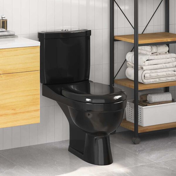 vidaXL Toilette con Cisterna Nera