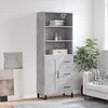 vidaXL Credenza Grigio Cemento 69,5x34x180 cm in Legno Multistrato