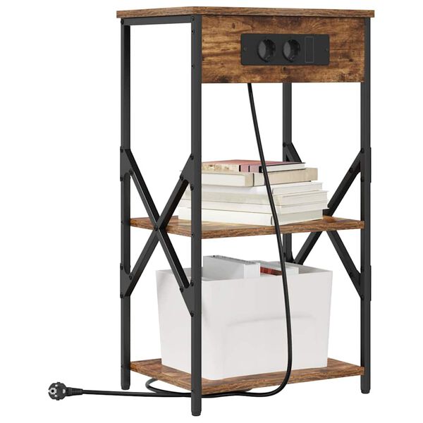 vidaXL Armadio da Notte Rovere fum&eacute; 41 x 31 x 76 cm Legno multistrato