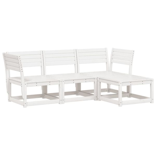 vidaXL Set Salotto da Giardino 4 pz Bianco in Legno Massello di Pino