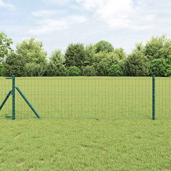 vidaXL Recinzione con Posto Verde 0,4 x 50 m Acciaio e PVC