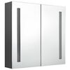 vidaXL Armadietto Bagno con Specchio e LED Grigio 62x14x60 cm