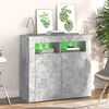 vidaXL Credenza con Luci LED Grigio Cemento 80x35x75 cm