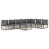 vidaXL Set Divani da Giardino 8 pz con Cuscini Antracite in Polyrattan
