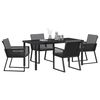 vidaXL Set da Pranzo per Giardino 5 pcs Nero