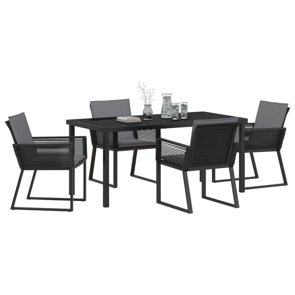 vidaXL Set da Pranzo per Giardino 5 pcs Nero