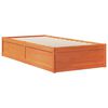 vidaXL Letto Libreria senza Materasso Marrone Cera 90x200 cm in Pino