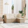 vidaXL Set Divano da Giardino 4 pz con Cuscini Beige in Polyrattan
