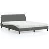 vidaXL Letto con Materasso Dover Grigio Scuro 160x200 cm Tessuto