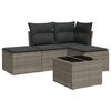 vidaXL Set Divano da Giardino 5 pz con Cuscini Grigio in Polyrattan