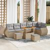 vidaXL Set Divano da Giardino con cuscino 9 pcs beige e grigio chiaro