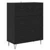 vidaXL Credenza con cassetto 2 pcs Rovere Nero Legno multistrato