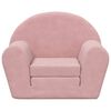 vidaXL Divano Letto per Bambini Rosa in Morbido Peluche