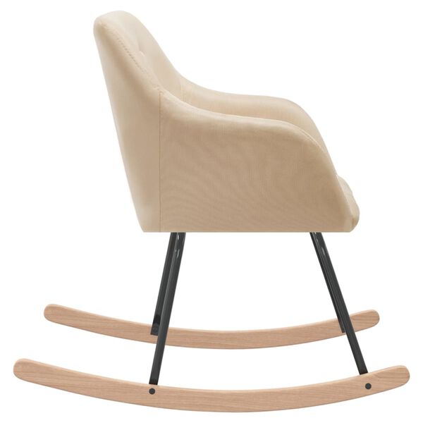 vidaXL Sedia a Dondolo Crema in Tessuto