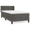 vidaXL Giroletto a Molle con Materasso Grigio Scuro 90x200 cm Velluto