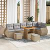 vidaXL Set Divano da Giardino con cuscino 9 pcs beige e grigio chiaro
