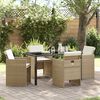 vidaXL Set da Pranzo per Giardino 5 pcs Beige polyrattan
