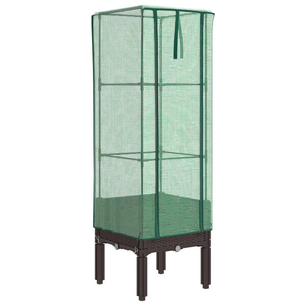 vidaXL Letto Rialzato con Copertura Serra Effetto Rattan 40x40x140 cm