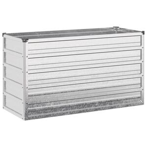 vidaXL Letto rialzato da giardino Argento 100 x 40 x 55 cm