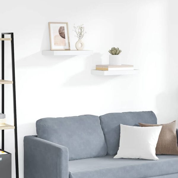 vidaXL Scaffali a Parete 2 pz Rovere e Bianco 50x23x3,8 cm in MDF