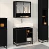 vidaXL Set di mobili per il bagno 2 pcs Rovere Nero Legno multistrato