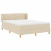 vidaXL Letto a molle con materasso Crema 140 x 190 cm Tessuto
