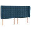 vidaXL Testiera ad Orecchio Blu Scuro 163x23x118/128 cm in Velluto