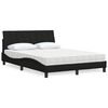 vidaXL Letto con Materasso Hanko Nero 140x190 cm in Tessuto