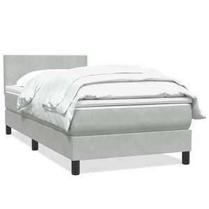 vidaXL Giroletto a Molle con Materasso grigio chiaro 90x210 cm Velluto
